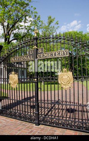 Tennessee, Shiloh National Military Park. National Cemetery gates. Stock Photo