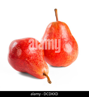 Two red pears isolated on white Stock Photo