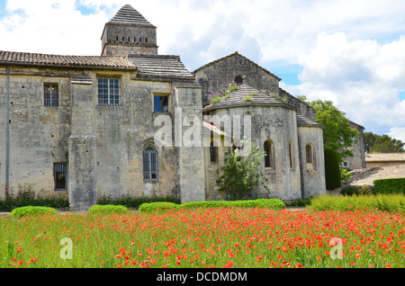 Saint Paul-de-Mausole, St. Remy Provence France   Vincent van Gogh monastery poppy field Stock Photo