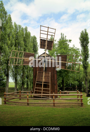 Retro image of old wooden Windmill Stock Photo