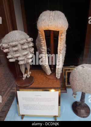 London shop window selling barristers wigs Stock Photo