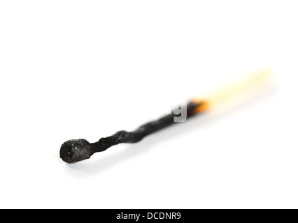Used match on the white background. Stock Photo