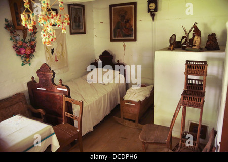 Very old wooden and rustic bedroom Stock Photo