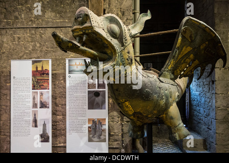 Original copper dragon from the top of the Ghent Belfry tower, East Flanders, Belgium Stock Photo