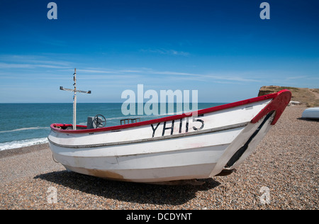 fishing boat on weybourne beach, north norfolk, england Stock Photo