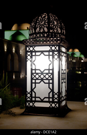 Arabic Retro street lamp at dark night Stock Photo