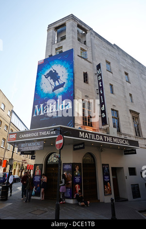 The Cambridge Theatre showing matilda the musical London England UK Stock Photo