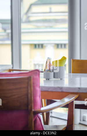 Homelike empty cafe interior Stock Photo