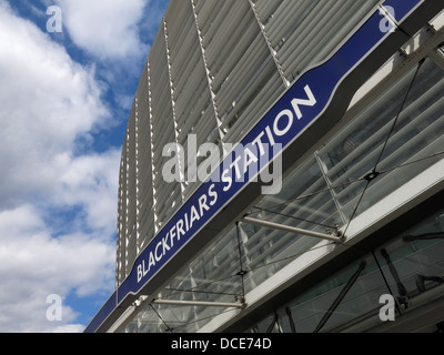 London Blackfriars modern new entrance after renovation 2013 for the Thameslink project Stock Photo