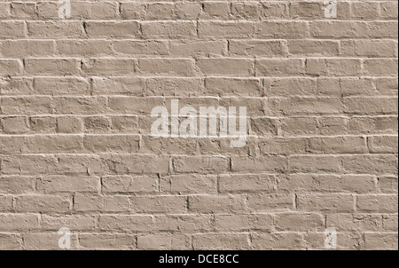 Beige painted brick wall seamlessly tileable background texture Stock Photo