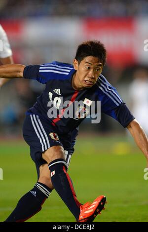 Miyagi, Japan. 14th Aug, 2013. Shinji Kagawa (JPN) Football / Soccer : KIRIN Challenge Cup 2013 match between Japan 2-4 Uruguay at Miyagi Stadium in Miyagi, Japan . © AFLO/Alamy Live News Stock Photo