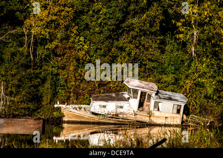 USA, Louisiana, Atchafalaya Basin, with C. C. Lockwood, boat across from Verret Shipyard. Stock Photo
