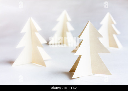 Christmas Tree Made Of Paper. Christmas Card. Stock Photo