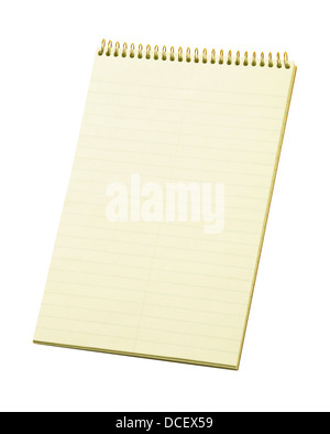 Stenography's lined notepad isolated against white Stock Photo