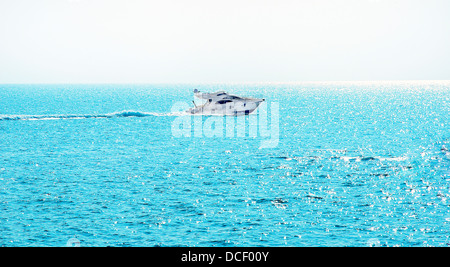 Luxury turist boat ship at sea on summer vacation Stock Photo