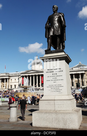 Statue of Major General Sir Henry Havelock on Trafalgar Square in London, England. Stock Photo