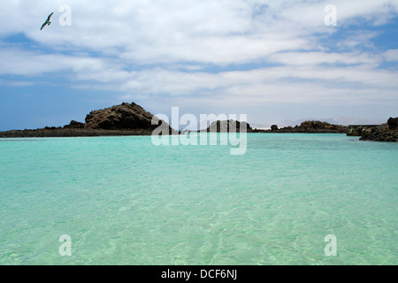 view of isla de Lobos in Fuerteventura Stock Photo