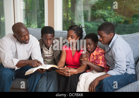 A Christian Reading The Bible Stock Photo