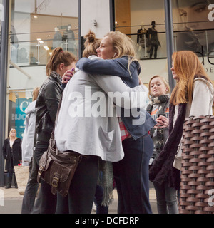 Friends meet in George Street Altrincham Stock Photo