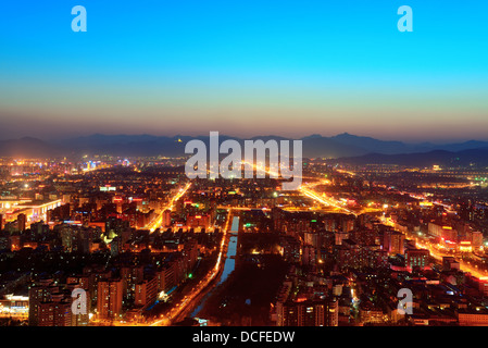 Beijing sunset aerial view with urban buildings Stock Photo - Alamy