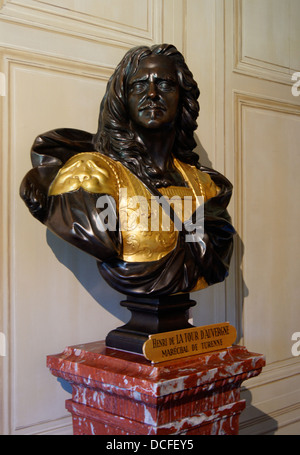 Bust of Henri de La Tour d'Auvergne, Vicomte de Turenne, Maréchal de France Stock Photo