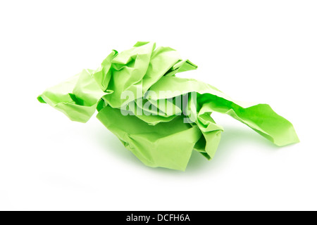 ball of crumpled paper isolated on white background Stock Photo