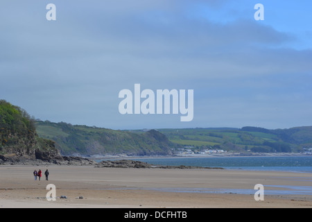 Saundersfoot Beach Pembrokeshire, Wales, in Early June. Quiet beach popular with dog walkers, families and couples Stock Photo