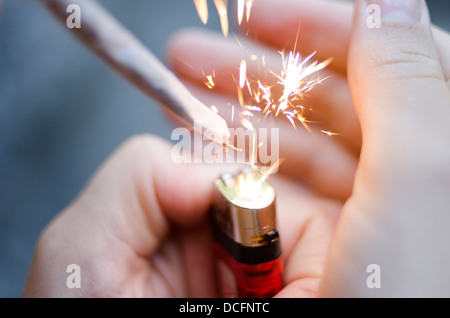 Lighter sparks Stock Photo
