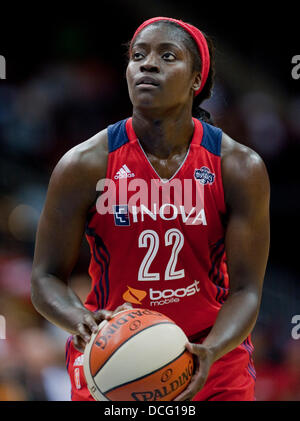 Newark, New Jersey, USA. 16th Aug, 2013. Mystics' guard Matee Ajavon (22) at the foul line in the second half during WNBA action at the Prudential Center in Newark, New Jersey between the New York Liberty and the Washington Mystics. Credit:  csm/Alamy Live News Stock Photo