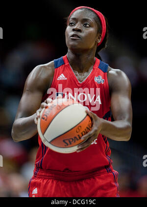 Newark, New Jersey, USA. 16th Aug, 2013. Mystics' guard Matee Ajavon (22) at the foul line in the second half during WNBA action at the Prudential Center in Newark, New Jersey between the New York Liberty and the Washington Mystics. Credit:  csm/Alamy Live News Stock Photo