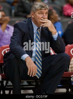 Newark, New Jersey, USA. 16th Aug, 2013. Liberty's head coach Bill Laimbeer in the second half during WNBA action at the Prudential Center in Newark, New Jersey between the New York Liberty and the Washington Mystics. Credit:  csm/Alamy Live News Stock Photo