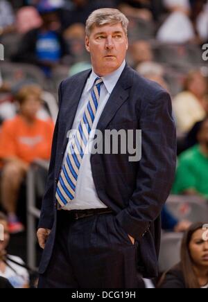 Newark, New Jersey, USA. 16th Aug, 2013. Liberty's head coach Bill Laimbeer in the second half during WNBA action at the Prudential Center in Newark, New Jersey between the New York Liberty and the Washington Mystics. Credit:  csm/Alamy Live News Stock Photo