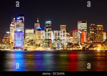 Sydney skyline at night, Australia Stock Photo