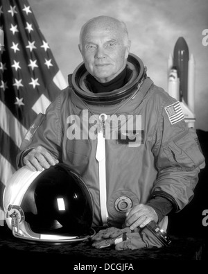 Digitally restored American history photo of astronaut John Glenn. Stock Photo