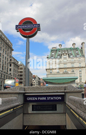 Green Park underground station, London England UK. Stock Photo