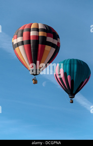 Hot air balloons during the Snowdown Balloon Rally. Stock Photo
