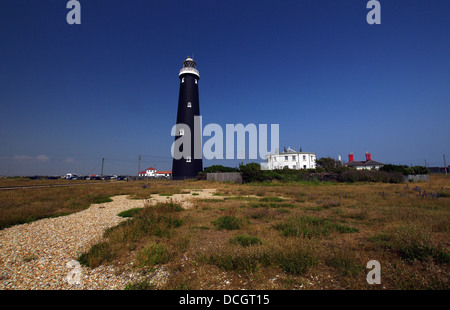 The Old Lighthouse in Dungeness, Kent Stock Photo