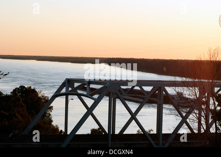 Mississippi River Bridge at Vicksburg, Mississippi Stock Photo