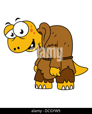 Cartoon illustration of a dinosaur hunchback. Stock Photo