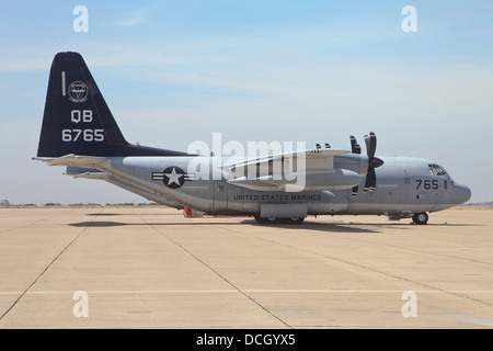 A KC-130J Hercules at Marine Corps Air Station Miramar, California. Stock Photo
