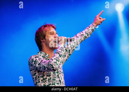 Remenham, Henley-on-Thames, Oxfordshire, UK. 17 August 2013. English pop singer Chesney Hawkes performs on-stage at the 2013 'REWIND - The 80s Festival' held 16-17-18 August 2013. Photograph Credit:  2013 John Henshall/Alamy Live News. PER0341 Stock Photo