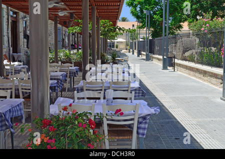 Street cafe in old town Stock Photo