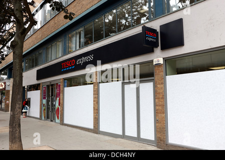 tesco express corner convenience store London England UK Stock Photo