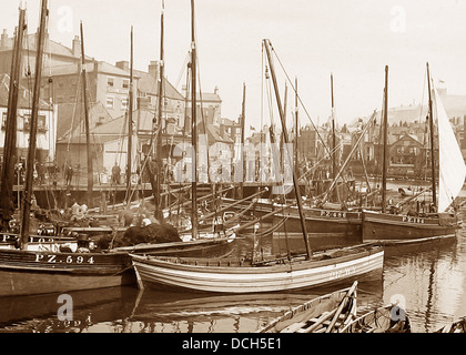 Whitby Harbour Victorian period Stock Photo