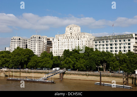 the adelphi shell mex house and the savoy hotel victoria embankment London England UK Stock Photo