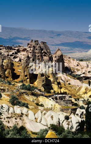 City of Cavusin in Cappadocia, Turkey Stock Photo