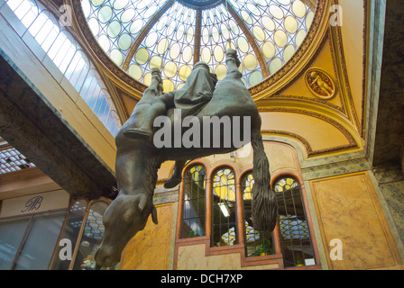 David Cerny's Horse statue inside Palac Lucerna shopping arcade passage central Prague Czech Republic Europe Stock Photo