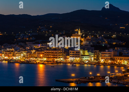 Tinos city and harbor in the afternoon Stock Photo