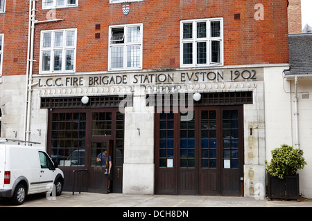 old lcc london fire brigage station euston road London England UK Stock Photo