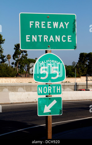 Freeway entrance signs California USA Stock Photo - Alamy